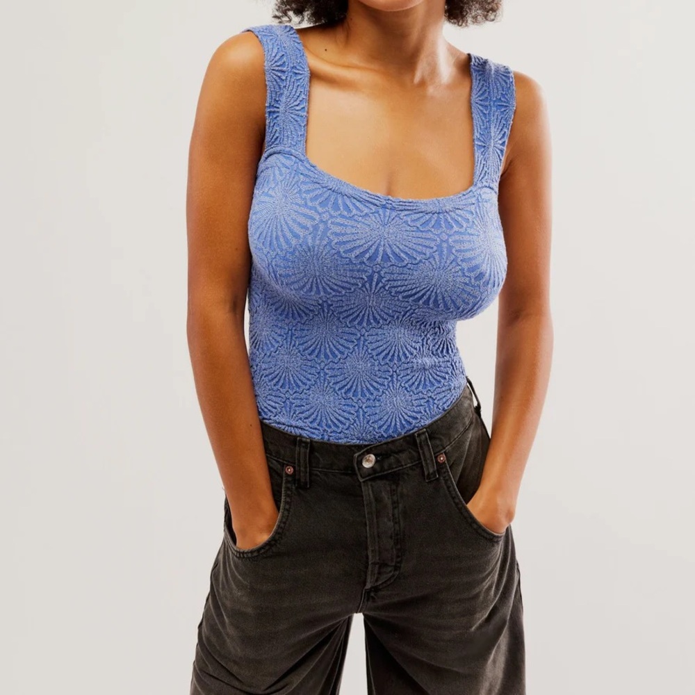 Free People Love Letter Cami in XS/S Amparo Blue